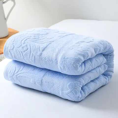 Pure Cotton Jacquard Towel Blanket Vintage Retro Style Soft Breathable Air Conditioning Blanket For Home Bedroom Bedding