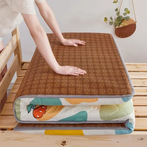 Foldable Student Dormitory Mattress Double Sided Ice Vine And Feather Velvet Thickened Sleep Pad Home Bedroom
