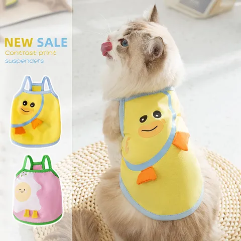 Vestiti per Animali Domestici Primavera Estate Carino Cartone Animato Frutta Stampa Animale Gilet Piccoli Cani Gatti Gilet Abbigliamento Traspirante