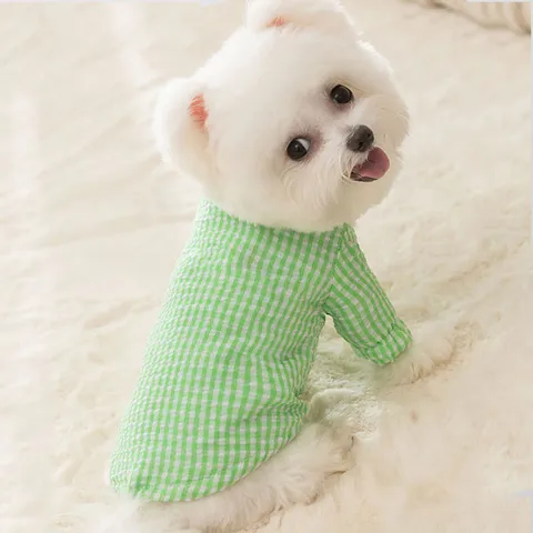 Pet Dog Winter Warm Cotton Padded Clothes Cute Checkerboard Plaid Two-Leg Coat Thickened Puppy Apparel Outfit
