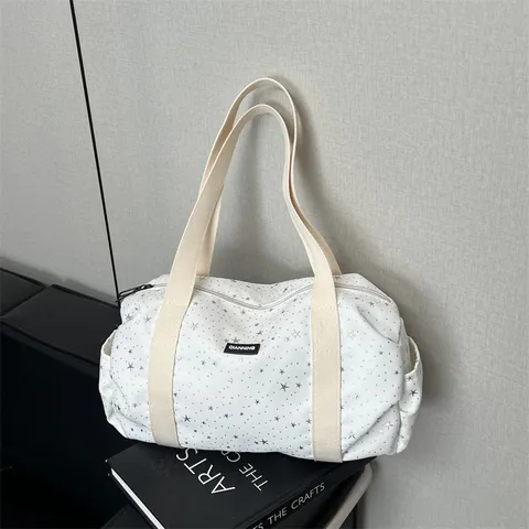 Sac de Voyage Duffel Décontracté pour Femmes Grande Capacité Entraînement de Yoga Sac à Main Tissu Léger Imprimé Étoile