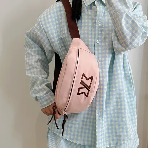 Casual Nylon Chest Bag Fashion Unisex Crossbody Waist Bag Large Capacity Waterproof Sport Chest Bag Outdoor