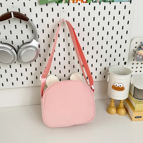 Kawaii Ita Bag Japanese Cute Crossbody Bag With Transparent Pocket Rabbit Ear Design Canvas Casual Shoulder Bag For Women