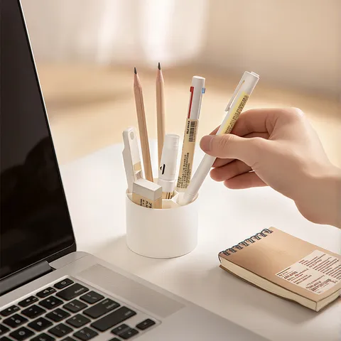Mini Divided Round Storage Box Desktop Compartment Organizer For Stationery Hair Clips Cosmetic Makeup Brushes PP Plastic