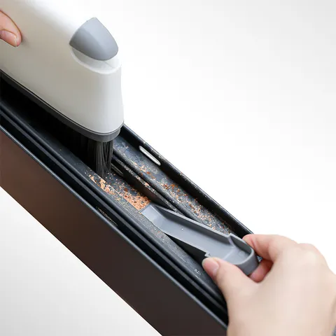 Window Groove Cleaning Brush 2 in 1 Multifunctional Window Sill Track Crevice Cleaner Tool with Scouring Pad PP Bristles