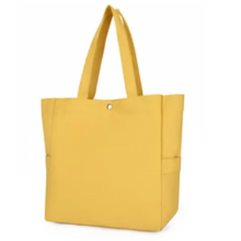 Minimalist Casual Large Canvas Tote Bag Solid Color Women Shoulder Handbag Daily Shopping Bag Travel Purse