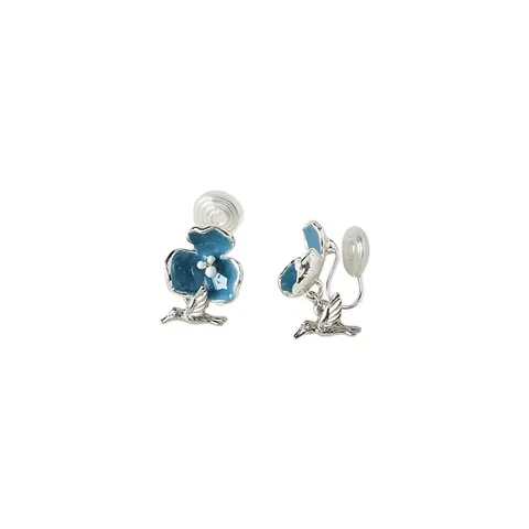 Copper Rhinestone Artificial Pearl Ear Clips For Non-Pierced Ears Fashion Simple Heart Bird Butterfly Saturn Earring Jewelry For Women