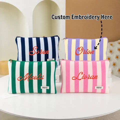 Waterproof Travel Makeup Bag Portable Multi-Function Canvas Cosmetic Pouch Zipper Toiletry Storage Bag For Women