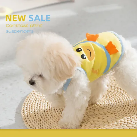 Zomer Leuke Cartoon Fruit Dier Print Huisdier Hond Vest Ademend Mesh Kat Puppy Tanktop Lijnbaar Kleine Hond Kleding