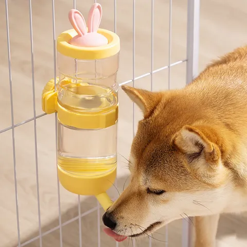 Distributeur d'Eau Suspendu pour Animaux de Compagnie Bouteille d'Eau Oreille de Lapin Montage sur Cage Distributeur Automatique pour Chiens et Chats