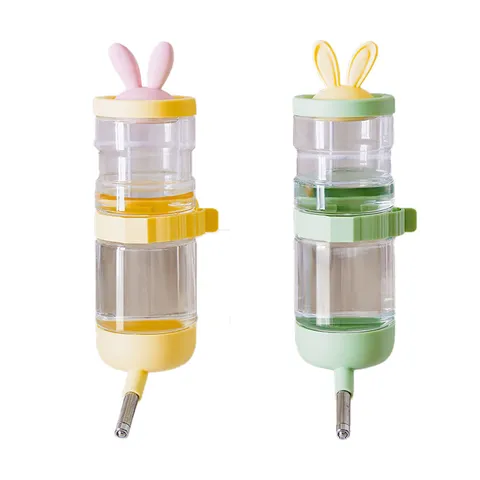 Distributeur d'Eau Suspendu pour Animaux de Compagnie Bouteille d'Eau Oreille de Lapin Montage sur Cage Distributeur Automatique pour Chiens et Chats