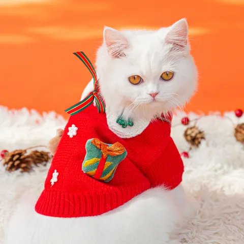 Schattige Kerst Huisdier Hond Trui Eland Sneeuwvlok Gebreide Trui Warme Winter Kat Kleding Puppy Kleding Vakantie Outfit