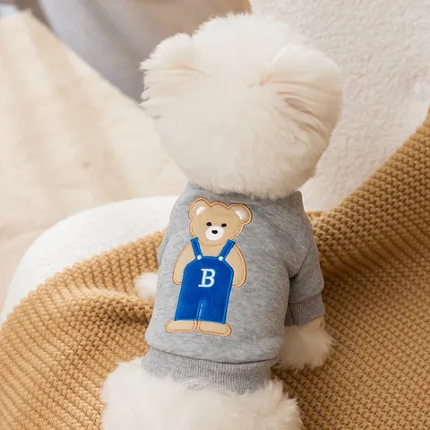 Autumn Winter Cute Bear Dog Hoodie Pet Warm Apparel Small Medium Dogs Cats Clothes