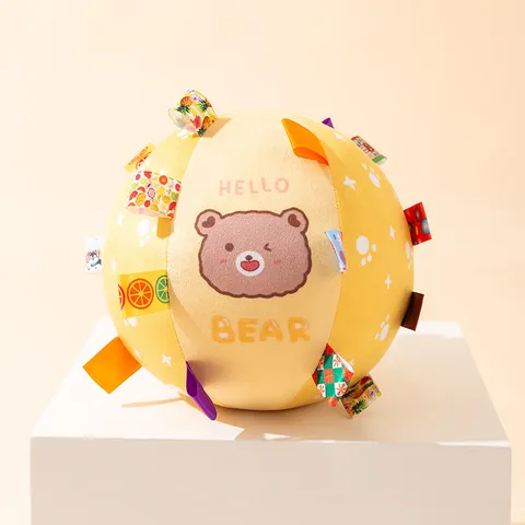 Grand Jouet pour Chien en Peluche Sonore Jouet à Mâcher Interactif Avec Rubans Colorés Design Ours Dessin Animé Pastèque