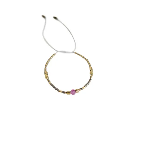Damen Japanische Glasperlen Naturstein Armband Minimalistisch Handgefertigt Wunschkarte Verstellbares Seil Süßwasserperle Glücksschmuck