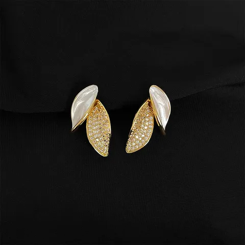 18K Vergoldet Kupfer Ohrclips Ohne Ohrloch Retro Rund Geometrisch Blume Harz Strass Herz Blatt Damen Mode Schmuck
