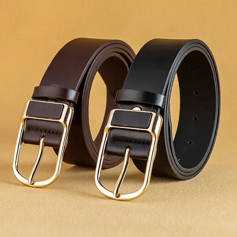 Ceinture en Cuir Casual Business pour Hommes Ceinture à Boucle Ardillon Minimaliste Ceinture en Cuir PU pour Jeans Pantalons