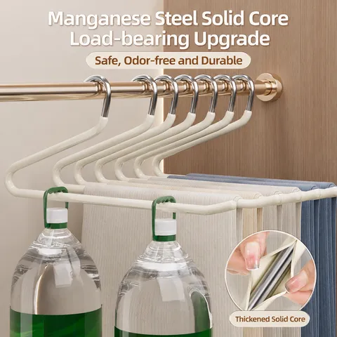 Stainless Steel Pants Hanger Multi Layer Space Saving S Shaped Z Shaped Trouser Hangers Non Slip Closet Storage Organizer Rack