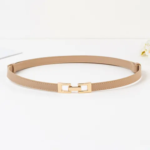 Ceinture Fine en Cuir PU Minimaliste pour Femme avec Boucle à Ardillon en Alliage