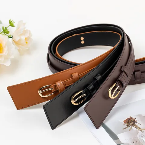 Ceinture Large de Mode pour Femmes en Similicuir Vintage Corset Ceinture pour Robe Manteau Élégante Ceinture Décorative