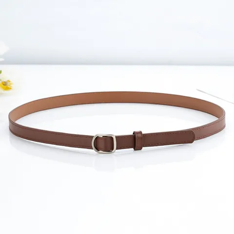 Ceinture Décontractée en Cuir PU pour Femmes avec Boucle en Métal D-Ring Minimaliste