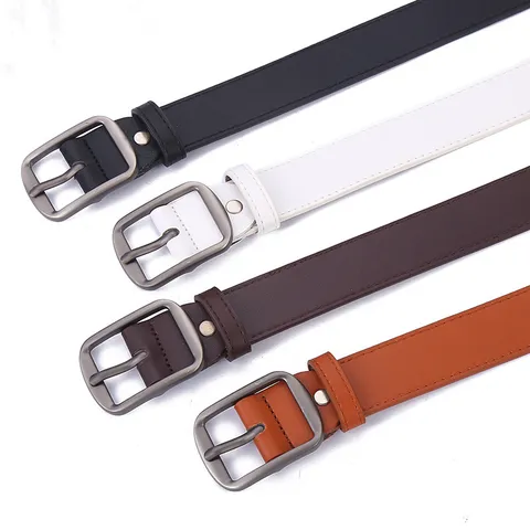 Ceinture Cuir PU Décontractée Hommes Femmes Business Boucle Métallique Polyvalente Quotidienne pour Jeans Pantalons