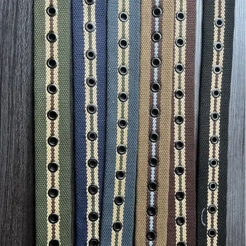 Ceinture En Toile Rayée Décontractée Pour Femmes Ceinture De Taille En Tissu Mode Avec Boucle Ardillon En Métal Pour Jeans Accessoires De Robe Pour Dames