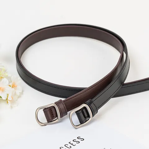 Ceinture Minimaliste en Cuir PU pour Femmes Décontractée Polyvalente Boucle Ardillon Élégante Accessoire de Mode