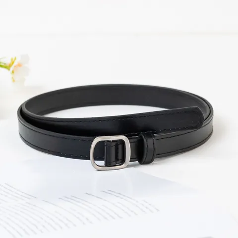 Ceinture Minimaliste en Cuir PU pour Femmes Décontractée Polyvalente Boucle Ardillon Élégante Accessoire de Mode