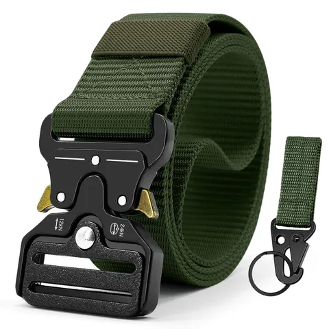 Tactical Canvas Belt For Men Women Quick Release Metal Buckle Heavy Duty Military Web Belt Outdoor Casual Pants