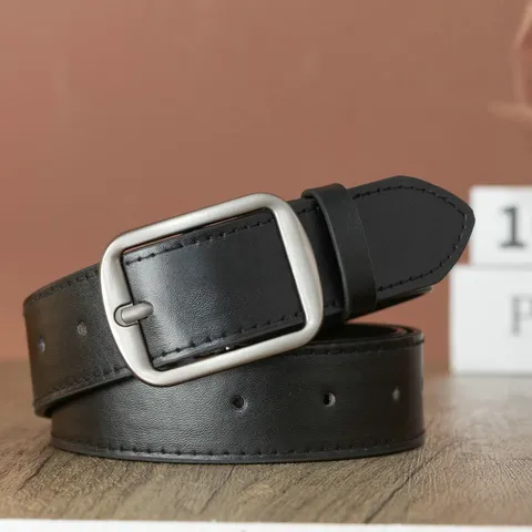 Ceinture en Similicuir Vintage Hommes Femmes Boucle Ardillon Rétro Casual All-Match Ceinture de Jean Accessoires de Taille Mode