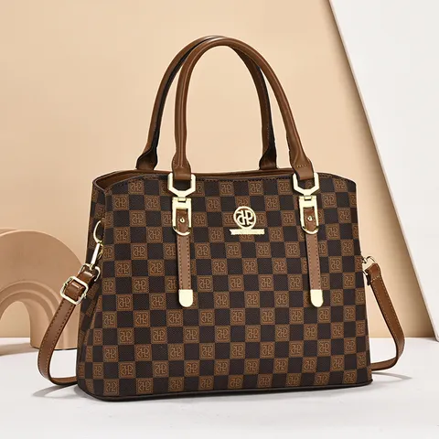 Femmes Mode PVC Damier Sac à Main Style De Luxe Poignée Supérieure Épaule Bandoulière Sac Cabas Quotidien