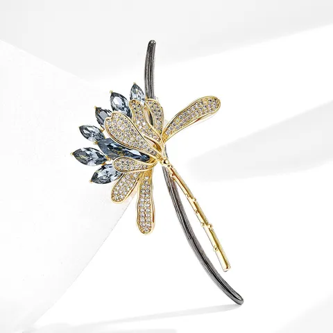 Luz Lujo Avanzado Cristal Loto Broche Minimalista Gama Alta Comercio Exterior Broche Moda Hombres Mujeres Ropa Accesorios