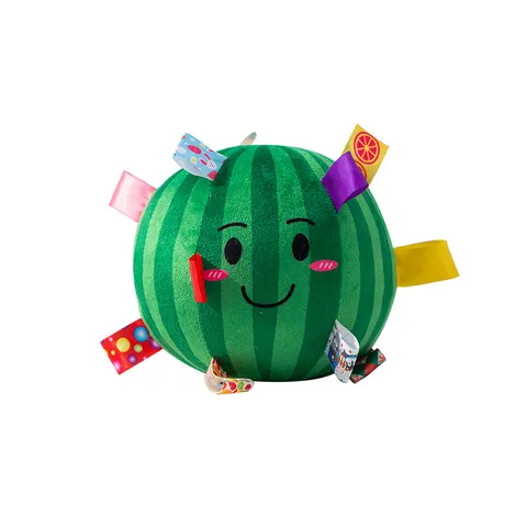 Jouet Chien Balle en Peluche Grinçante Jouet Interactif Mâcher Dentition Avec Rubans Colorés et Clochette pour Chiot Fournitures pour Animaux