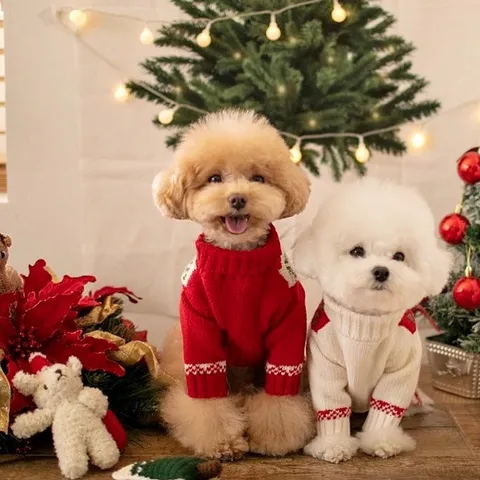 Huisdier Hond Kersttrui Puppy Warme Gebreide Trui Winter Schattige Vakantie Kleding Voor Kleine Middelgrote Honden En Katten