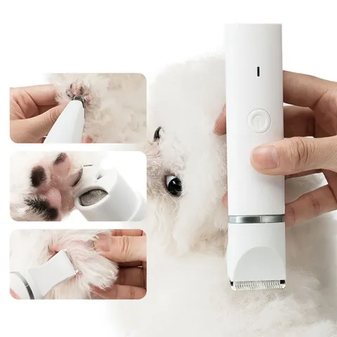 Rechargeable Pet Hair Clipper 4-In-1 Electric Dog Cat Grooming Trimmer With Ceramic Blade Paw Hair Removal Tool
