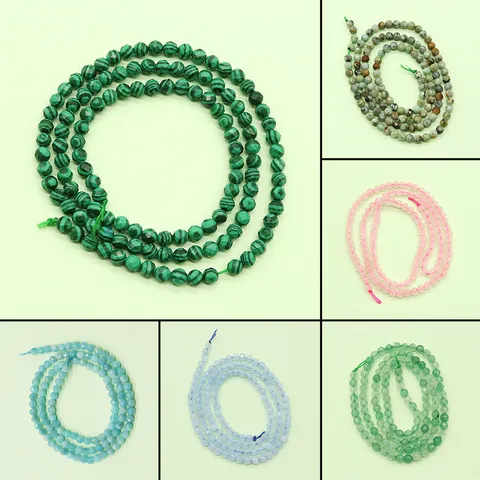 Pierre Naturelle Cristal Facetté Agate Perles Vrac Turquoise Brins Ronds DIY Collier Fabrication de Bijoux Accessoires