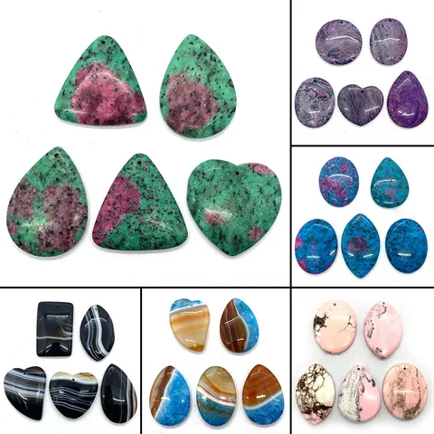 Natürliche Achat Kristall Quarz Stein Geode Scheibe Geometrische Anhänger Set Für DIY Pullover Halskette Schmuckherstellung Handwerk Zubehör