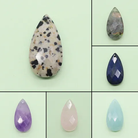 Natuursteen Druppel Hanger Gecafetteerde Edelsteen DIY Halsketting Sieraden Accessoires Meerdere Kleuren Gemengde Stijlen