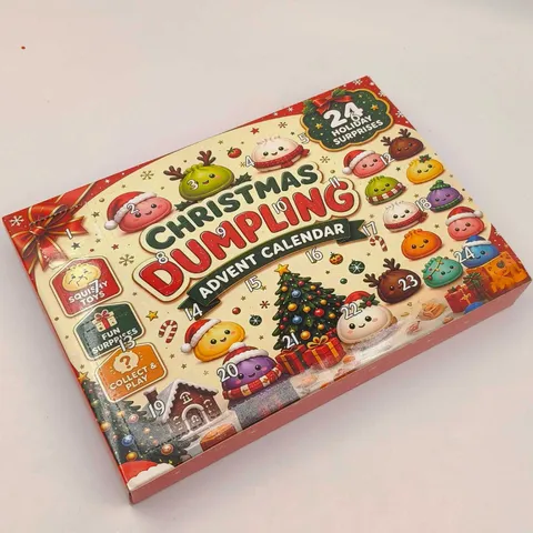 Calendario dell'Avvento di Natale Blind Box Giocattoli Squishy Regalo Antistress a Forma di Raviolo Set di Giocattoli Countdown per Bambini Adulti