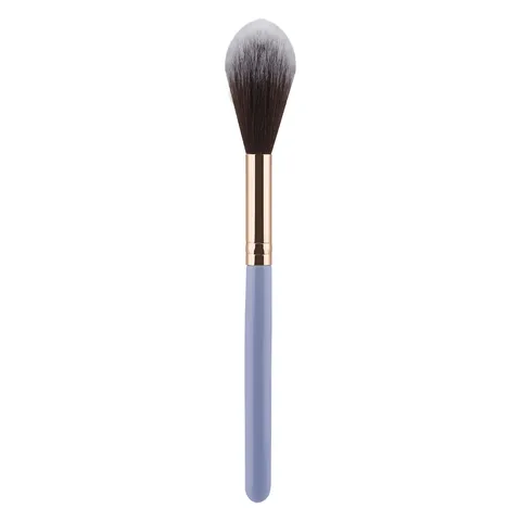 Professional Flame Shape Makeup Brush Soft Synthetic Bristles Wooden Handle Highlighter And Blush Brush For Face Makeup Tool