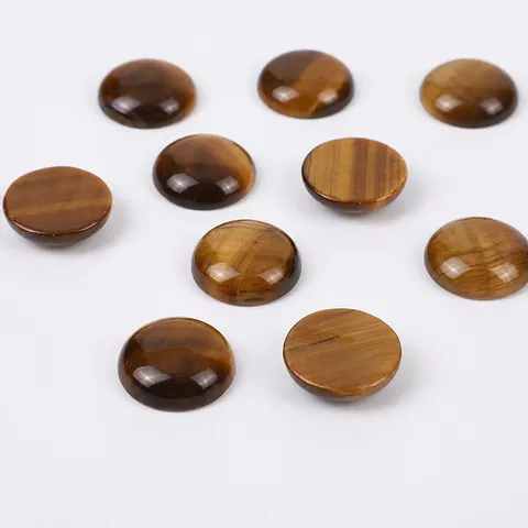 Natürliches Tigerauge Rund Flatback Cabochon Poliert Halbedelstein Für DIY Schmuckherstellung Ring Anhänger Ohrring Zubehör