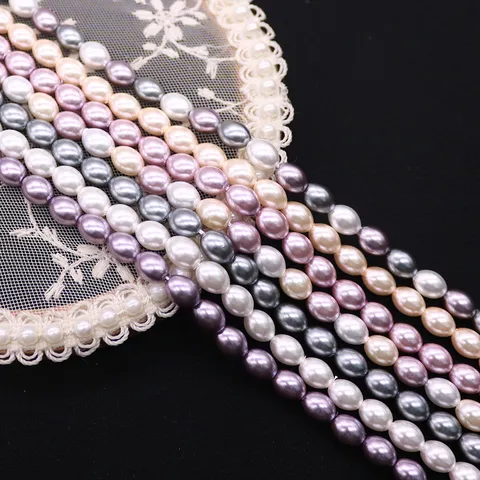Perles d'Imitation de Verre Perles en Vrac Perles de Coquillage Peintes pour la Création de Bijoux DIY Accessoires de Collier