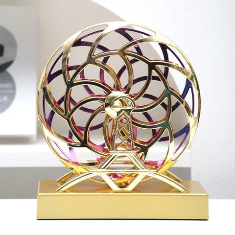 ABS Kinetische Kunst Perpetuum Mobile Bureau Speelgoed Hemelse Decor Met Kleurrijke Roterende Ringen Voor Kantoor Thuis Ornament Cadeau