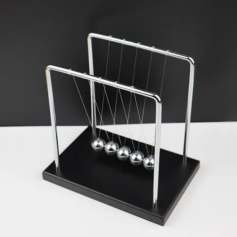 Newton Wieg Balans Ballen Metalen Bureaunament Fysica Wetenschap Speelgoed Houten Basis Kantoor Huis Decor