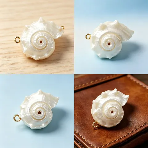 Natuurlijke Conch Schelp Hanger Met Metalen Lus Voor DIY Ketting Sieraden Maken Zilverwit Zeeslak Charm Accessoire