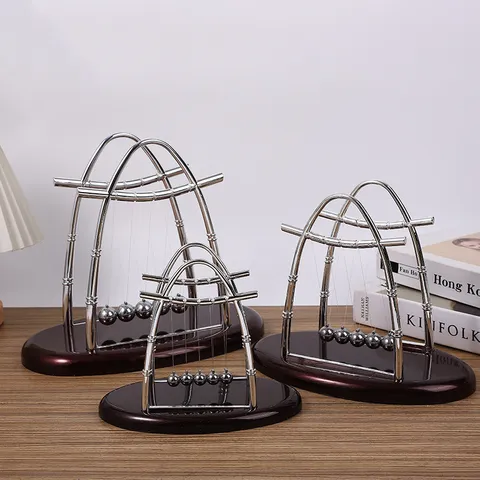 Newtons Cradle Balance Balls Fysica Wetenschap Speelgoed Bureau Decor Metaal Kinetische Energie Behoud Demonstratie Educatief Cadeau