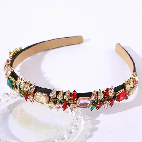 Diadema de Strass Lujosa Vintage para Mujer Lujo Ligero Banda para el Cabello de Aleación de Satén Tocado de Fiesta Retro Elegante Accesorios Diarios