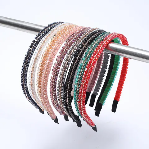 Elegant Crystal Rhinestone Beaded Headband Non-Slip Hair Hoop Simple Fashion Hairband Accessory For Women Daily Use Party