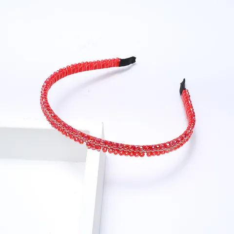 Elegant Crystal Rhinestone Beaded Headband Non-Slip Hair Hoop Simple Fashion Hairband Accessory For Women Daily Use Party